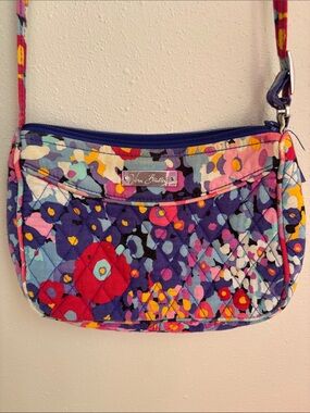 Vera Bradley Multicolor Floral Quilted Crossbody in Purple and Red Accents